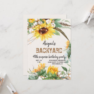 Rustic Lights Backyard Surprise Birthday Party Invitation