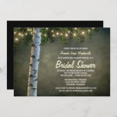 Rustic Lights Birch Tree Bridal Shower Invitations (Front/Back)