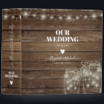 Rustic Lights Mason Jar Wedding Album 3 Ring Binder<br><div class="desc">Add your own details to this classy personalized wedding album binder.</div>