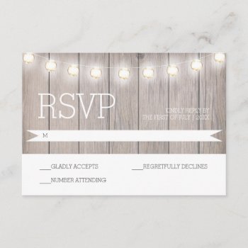 Rustic Lights - Rsvp Card by Whimzy_Designs at Zazzle