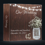 Rustic Lights Wedding Baby's Breath Custom 3 Ring Binder<br><div class="desc">This design may be personalized in the area provided by changing the photo and/or text. Or it can be customized by clicking Personalize this Template and then choosing the click to customize further option and delete or change the color of the background, add text, change the text color or style,...</div>