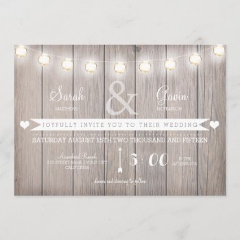 Rustic Lights Wedding Invitation-customizable Text Invitation by Whimzy_Designs at Zazzle