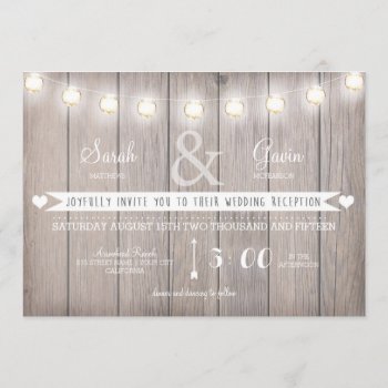Rustic Lights Wedding Reception Invitation by Whimzy_Designs at Zazzle
