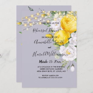 Rustic lights Yellow   Rehearsal Dinner Invitation