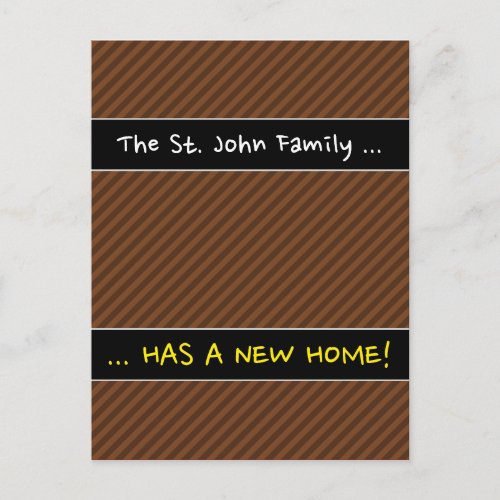 Rustic_Like Dark Brown  Lighter Brown Stripes Announcement Postcard