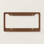[ Thumbnail: Rustic-Like Dark Brown & Lighter Brown Stripes License Plate Frame ]