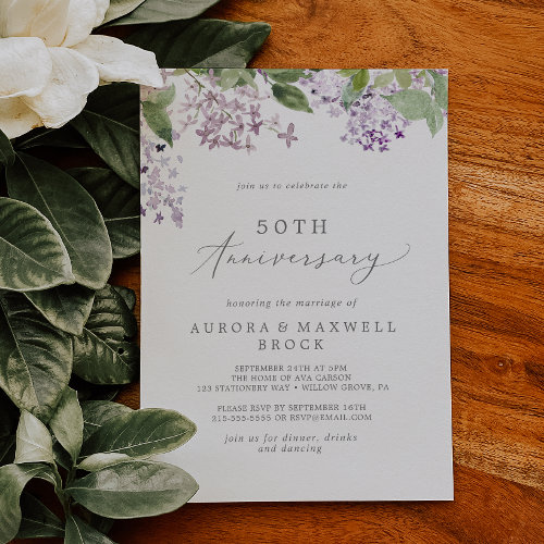 Rustic Lilac 50th Wedding Anniversary