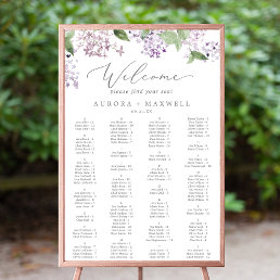 Rustic Lilac Alphabetical Wedding Seating Chart