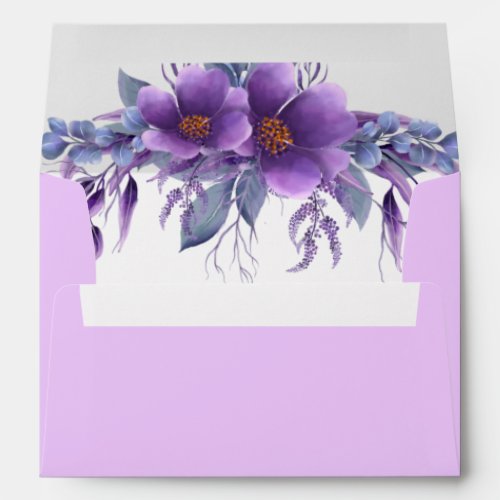 Rustic Lilac And Lavender Wedding Invitation Envelope