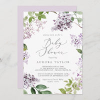 Rustic Lilac Baby Shower Invitation