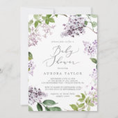 Rustic Lilac Baby Shower Invitation (Front)