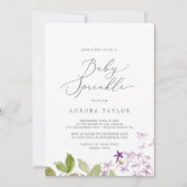 Rustic Lilac Baby Sprinkle Invitation (Front)
