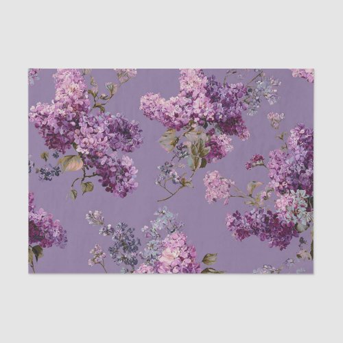 Rustic Lilac Bold Vintage Boho Floral Tissue Paper