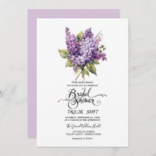 Rustic Lilac Bridal Shower Invitation