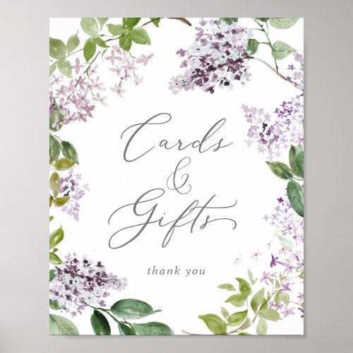Rustic Lilac Cards and Gifts Sign