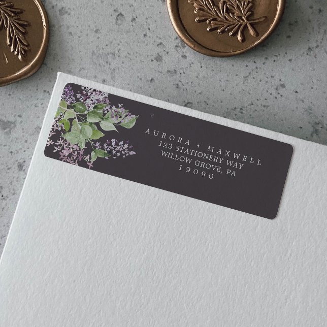 Rustic Lilac | Gray Return Address Label (Creator Uploaded)