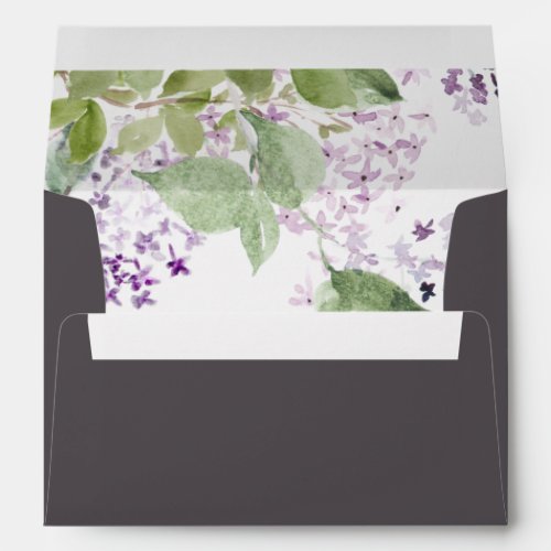 Rustic Lilac  Gray Wedding Invitation Envelope