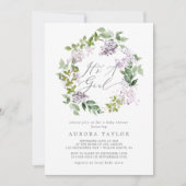 Rustic Lilac It's A Girl Baby Shower Invitation (Front)