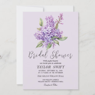 Rustic Lilac Lavender Bridal Shower Invitation
