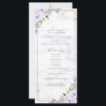 Rustic Lilac Lavender Gold Marble Floral Program<br><div class="desc">Create the perfect wedding program with this trendy lilac lavender watercolor design, featuring a faux Carrera marble background, hand lettered script typography and faux gold dust. Contact designer for matching products. Thank you sooo much for supporting our small business, we really appreciate it! Copyright Anastasia Surridge for Elegant Invites, all...</div>