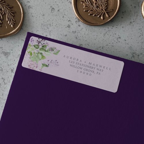 Rustic Lilac  Lavender Return Address Label