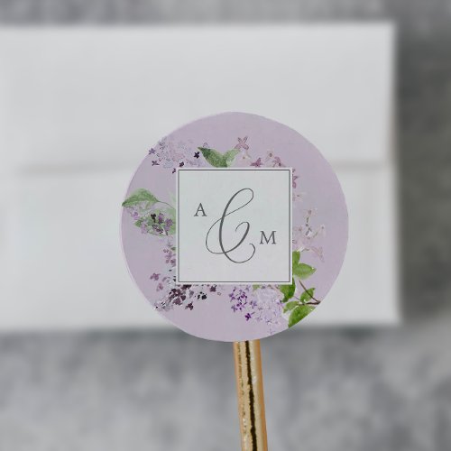 Rustic Lilac  Lavender Wedding Envelope Seals