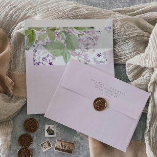 Rustic Lilac   Lavender Wedding Invitation Envelope