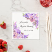 Rustic Lilac Purple Floral Bridal Shower Napkins (Insitu)