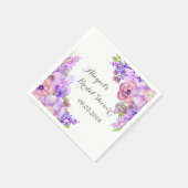 Rustic Lilac Purple Floral Bridal Shower Napkins (Corner)