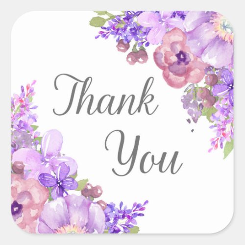 Rustic Lilac Purple Flowers Thank You Favor Tags