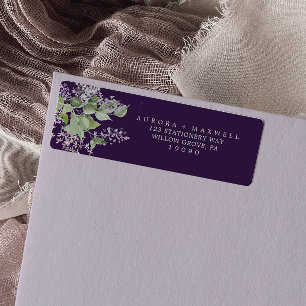 Rustic Lilac Purple Return Address Label