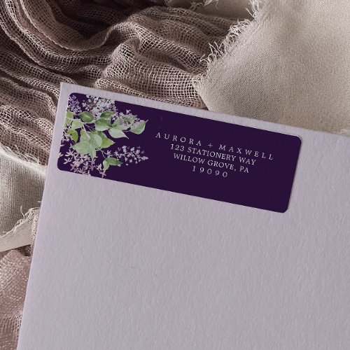 Rustic Lilac  Purple Return Address Label