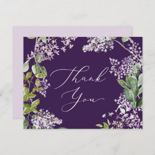 Rustic Lilac   Purple Thank You Card