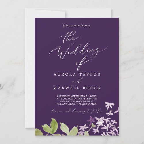 Rustic Lilac  Purple The Wedding Of Invitation