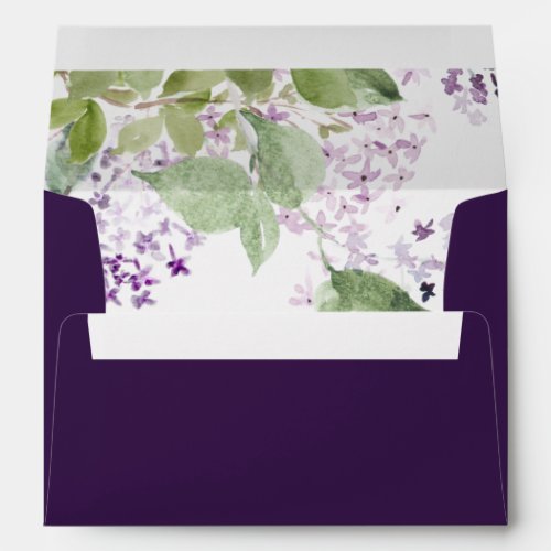 Rustic Lilac  Purple Wedding Invitation Envelope