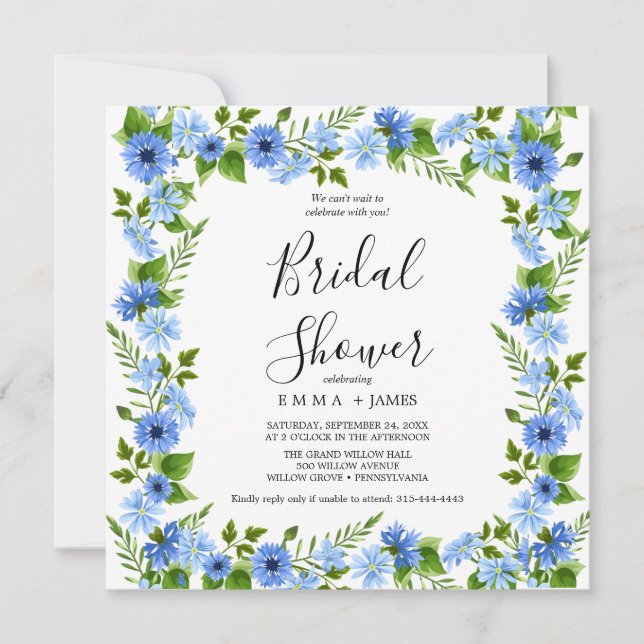 Rustic Lilac Square Bridal Shower Invitation (Front)