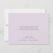 Rustic Lilac Thank You Card (Back)