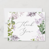 Rustic Lilac Thank You Card (Front)