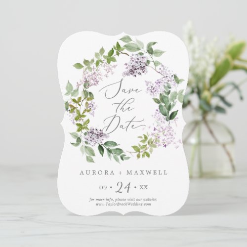 Rustic Lilac Wedding Save The Date