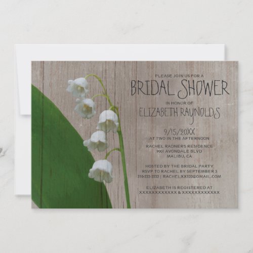 Rustic Lily of the Valley Bridal Shower Invitation