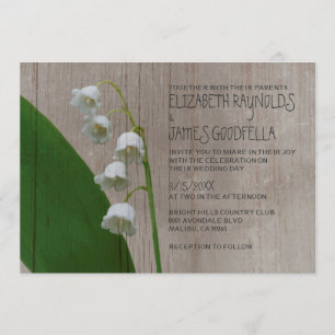 Rustic Lily of the Valley Wedding Invitations