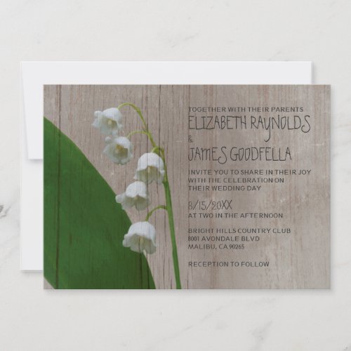 Rustic Lily of the Valley Wedding Invitations