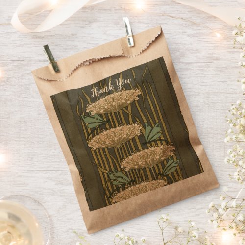 Rustic Lilypad Art Deco Thank You Favor Bag