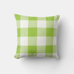 Rustic Lime Green And White Buffalo Check Plaid Throw Pillow at Zazzle