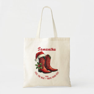 Rustic Line Dance Cowboy Boots Tote Bag