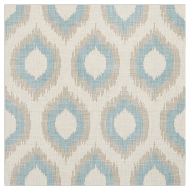 Rustic Linen Beige and Taupe Ikat Print Fabric | Zazzle.com