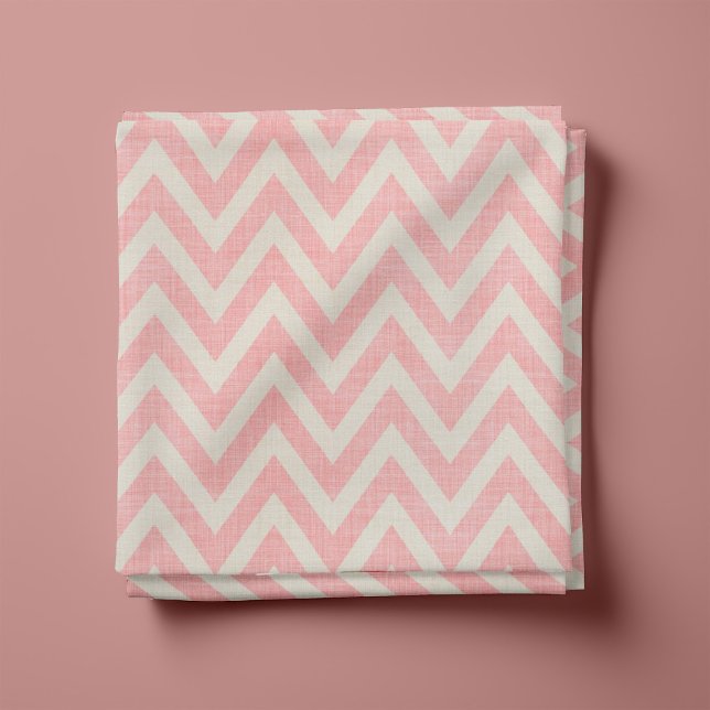 Rustic Linen Beige and Pink Chevron Fabric (Creator Uploaded)