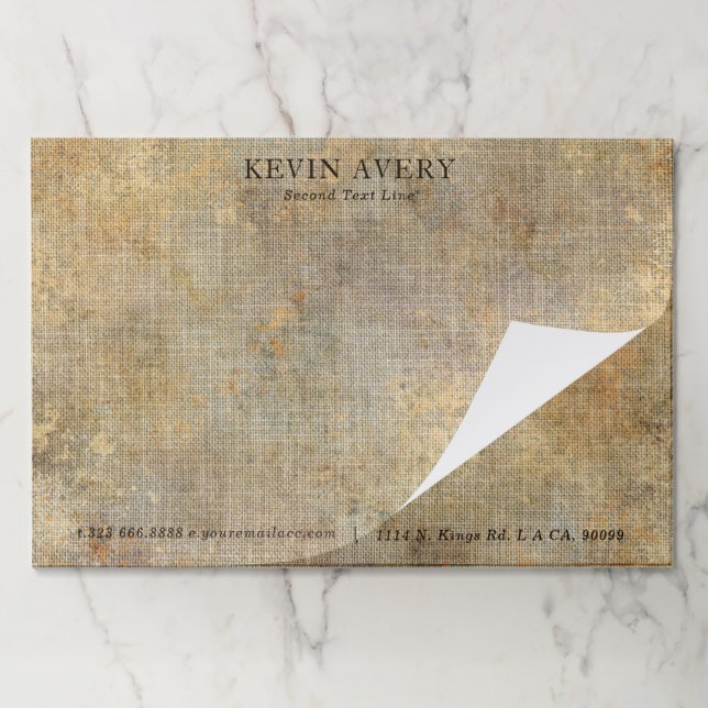 Rustic Linen Beige Texture Business Paper Pad (Folded)