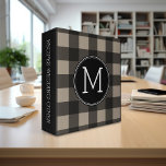 Rustic Linen Black Buffalo Plaid gingham Monogram 3 Ring Binder<br><div class="desc">A rugged and masculine design with an area for monograms. A classic, traditional pattern that has been around for years. If you need to adjust the artwork or change the font, you can click on the customize area. This will take you to the design tool where you can make many...</div>