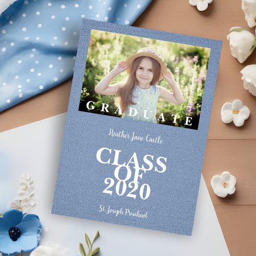 Rustic Linen Effect Elegant Blue Grad Photo